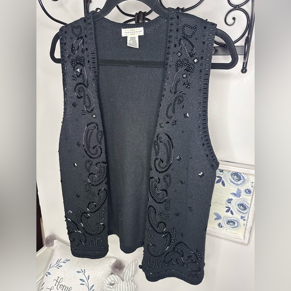 VTG Embellished Black Knit Sweater Vest - Picture 4 of 7